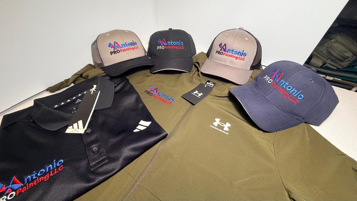 Hats and shirts branded for Antonio PRO Painting LLC