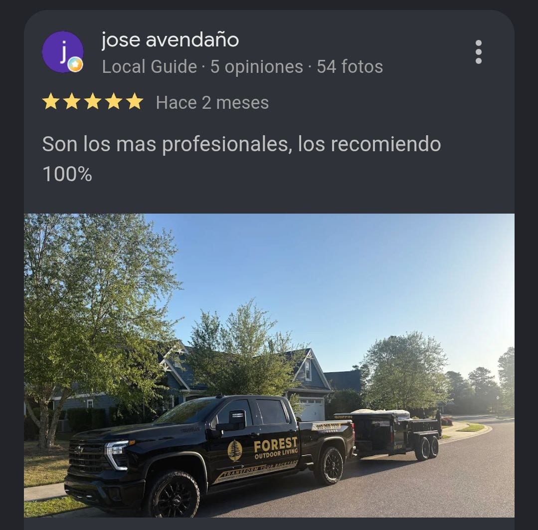 Google review from Jose Avendaño (Local Guide) recommending the service 100%